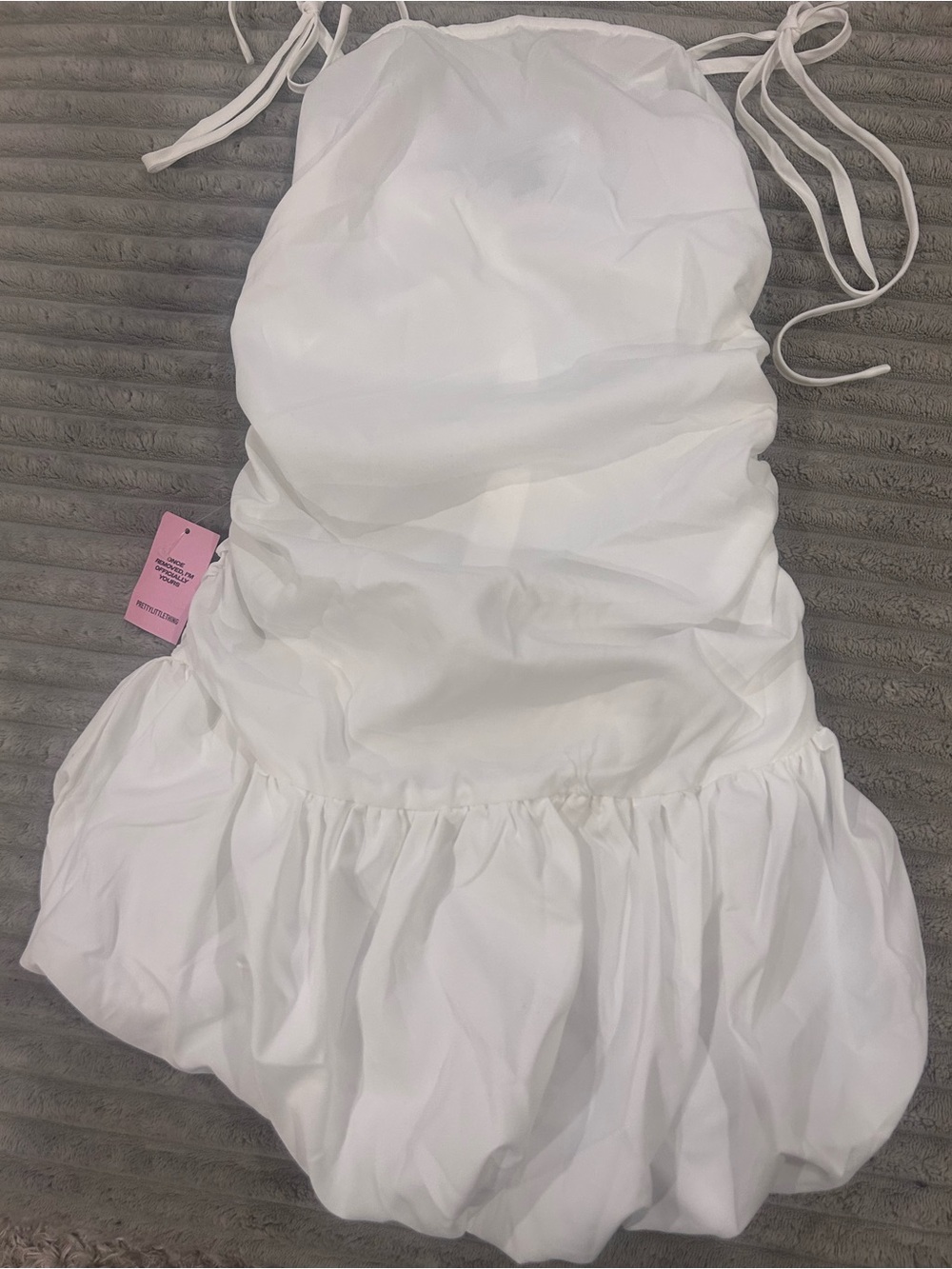 PrettyLittleThing White Ruched Mini Dress